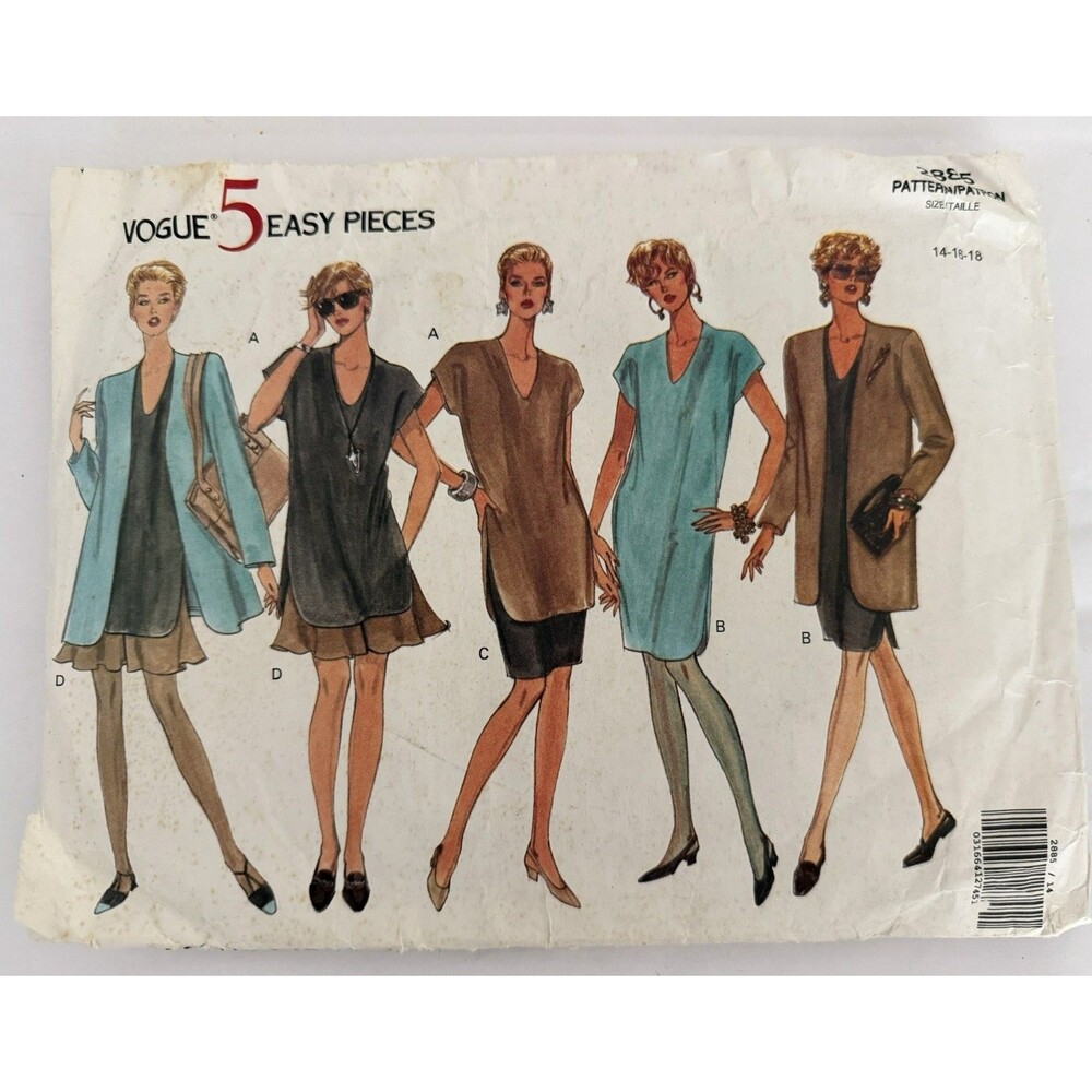 Vogue Pattern 2885 Jacket Dress Top Skirt Shorts Tunic Uncut
